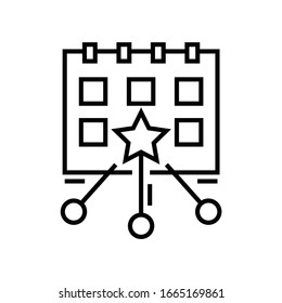 Star day line icon, concept sign, outline vector illustration, linear symbol.