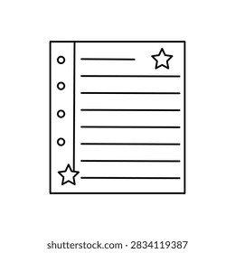 Star decorated paper note vector illustration
