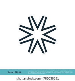 Star Decoration Circle Icon Vector Logo Template Illustration Design. Vector EPS 10.