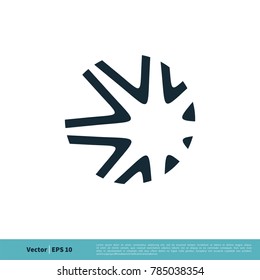 Star Decoration Circle Icon Vector Logo Template Illustration Design. Vector EPS 10.