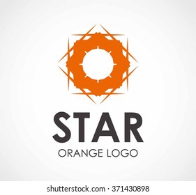 Star decoration of flat art abstract vector and logo design or template swirl ornament business icon of company identity symbol concept