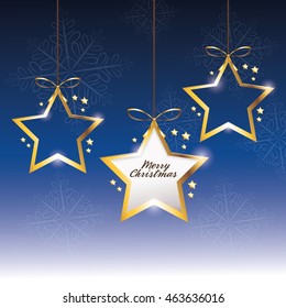 star decoration merry christmas holiday celebration icon. Colorfull illustration. Snowflake background. Vector graphic