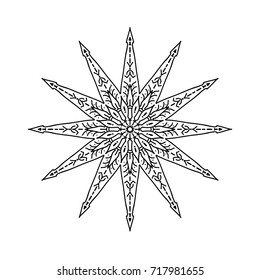 Star in decorative style. Stock line vector illustration. 