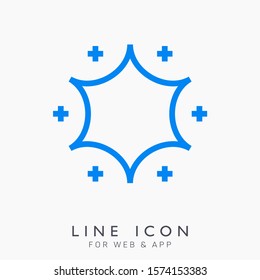 Star decorative vector line icons for rating and rate. Party and holiday design element.