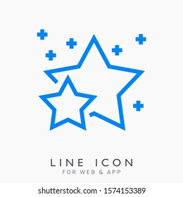 Star decorative vector line icons for rating and rate. Party and holiday design element.