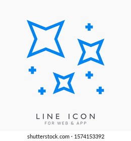 Star decorative vector line icons for rating and rate. Party and holiday design element.