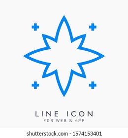 Star decorative vector line icons for rating and rate. Party and holiday design element.