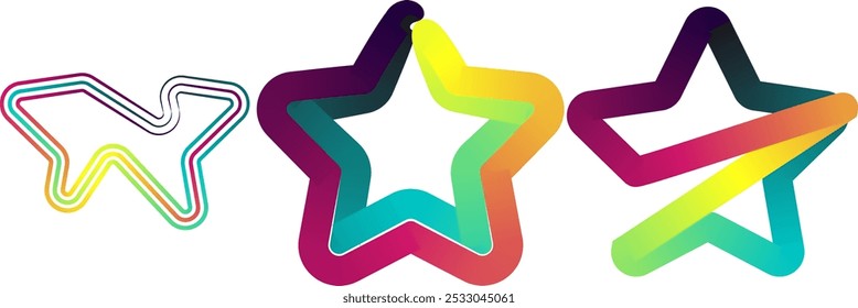 star design, 3d star, gradient color star, star icon