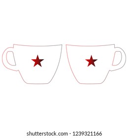 Star Design Coffee Cup icon.Vector