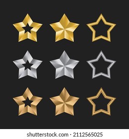 plantilla de conjunto de colección de diseño de estrella