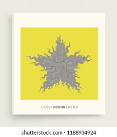 Star. Design element with optical illusion. 3d vector illustration. 