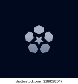 Star design formed by 5 pieces. Vector