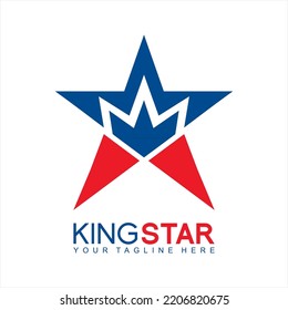 Star design logo with crown concept.