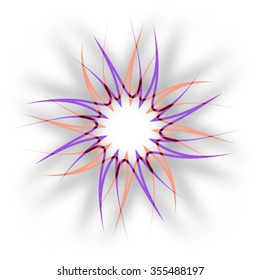 star design with sadow, abstract vector art illustration