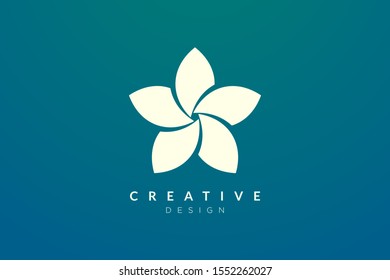 Star design with a shape like a flower. Minimalist and simple vector in gold for products and brands. Suitable for spa, hotel, beauty, health, fashion, cosmetics, boutiques, salons, yoga, therapy.