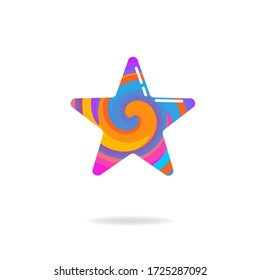 
Star design with spiral colors in the center