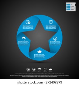 Star design template and infographics. Display information with original and modern style. All elements in separate layers.