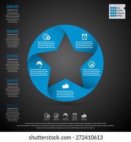 Star design template and infographics. Display information with original and modern style. All elements in separate layers.