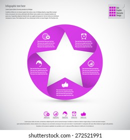 Star design template and infographics. Display information with original and modern style. All elements in separate layers.