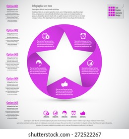 Star design template and infographics. Display information with original and modern style. All elements in separate layers.