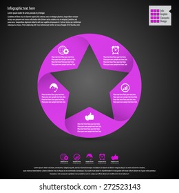 Star design template and infographics. Display information with original and modern style. All elements in separate layers.

