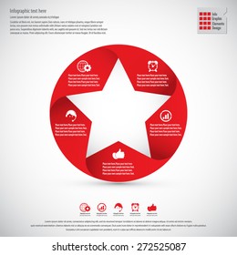 Star design template and infographics. Display information with original and modern style. All elements in separate layers.