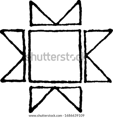 Star Designs is a decoration of Turkish patterns, vintage line drawing or engraving.