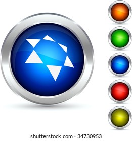 Star detailed button. Vector illustration.