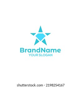 Star with diamond in middle Logo Design Vector