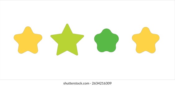 star with different shape and color