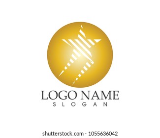 Star digital pixel logo design concept