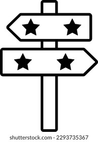 star direction location map pin Outline