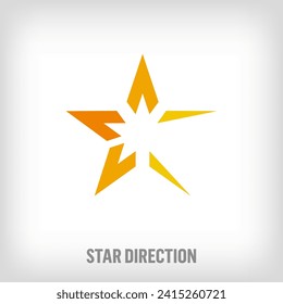 Star direction logo design. Uniquely designed color transitions. Custom Travel, education and success logo template. vector