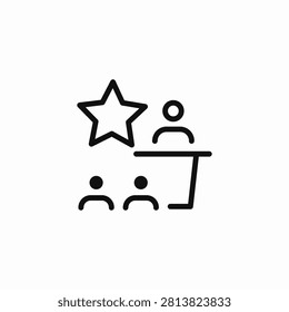 star discussion group icon sign vector