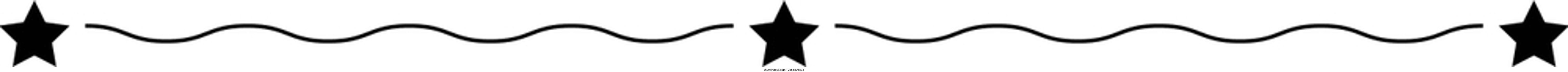Star divider border frame horizontal line vector shape icon for decorative vintage doodle element for design in vector illustration
