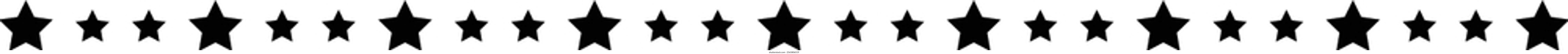 Star divider border frame horizontal line vector shape icon for decorative vintage doodle element for design in vector illustration