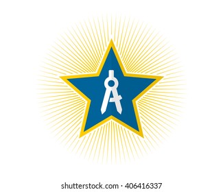 star dividers compass stationery image icon logo