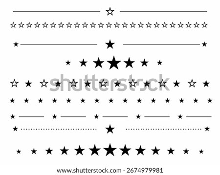 Star dividers and separators for decoration and design elements