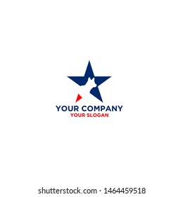 Star Dog Logo Design Vector
