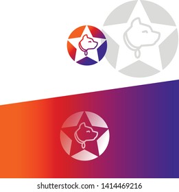 star dog logo for pet shop or nursery of animals