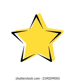 Star doodle drawing. Hand drawn element isolated on white background. Best for print, greeting cards and festive design.