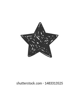 Star doodle. Hand drawn icon illustration.