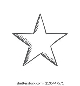 Star doodle, hand drawn icon.