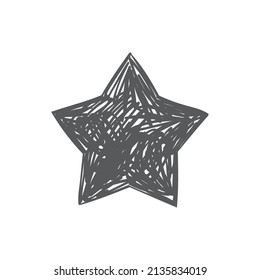 Star doodle, hand drawn icon.