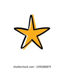 Star doodle icon. Hand drawn illustration.