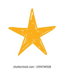 Star doodle icon. Hand drawn illustration.