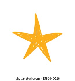 Star doodle icon. Hand drawn illustration.