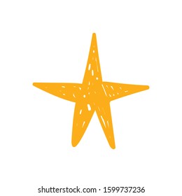 Star doodle icon. Hand drawn illustration.