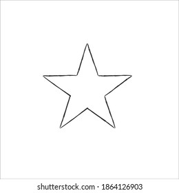 star doodle icon, hand drawn star. Stock vector illustration isolated on white background.