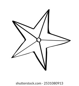 Star doodle icon. Vector illustration of abstract star to create sketches. Isolate on white.